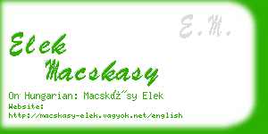 elek macskasy business card